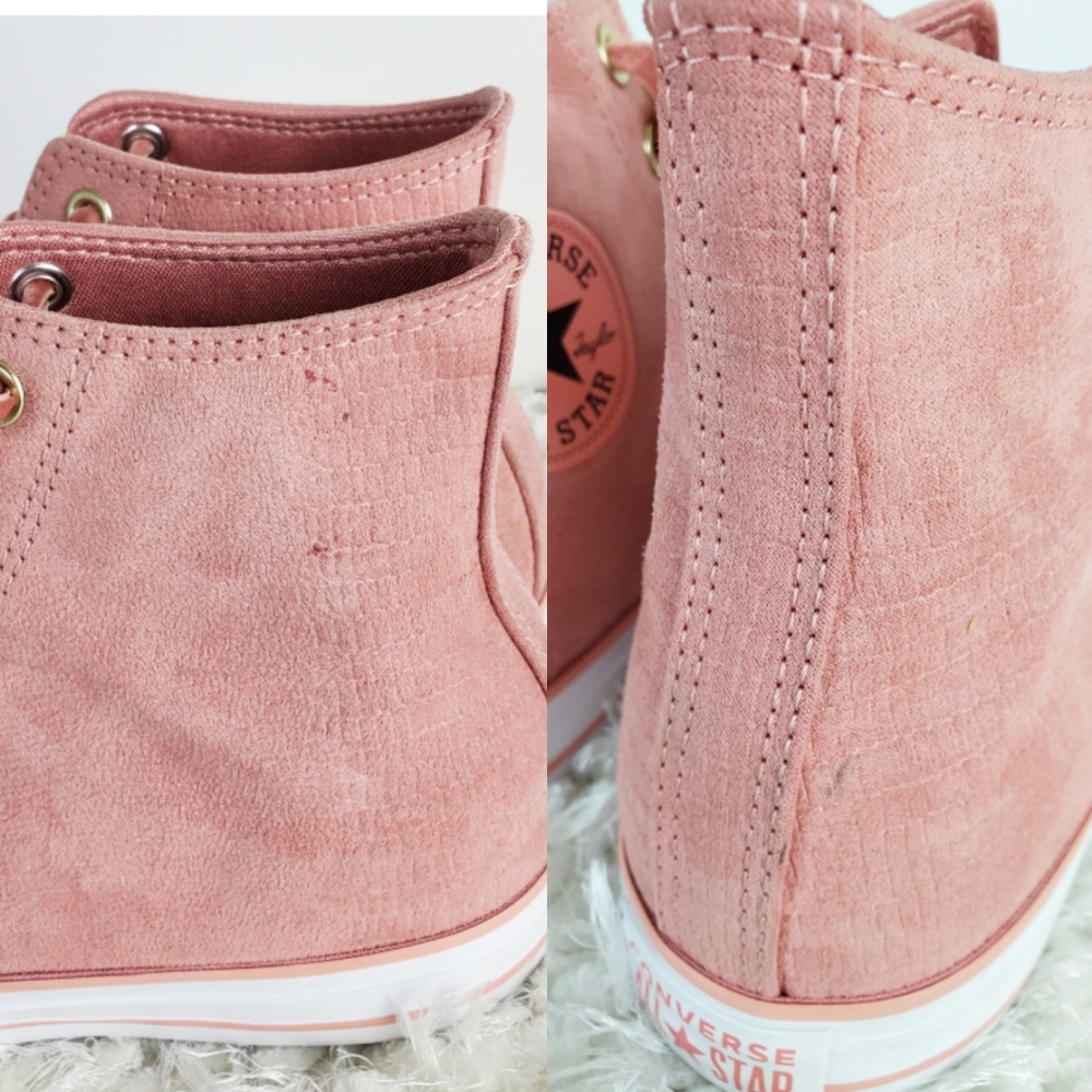 New converse high tops Leather velvet lace sneaker - Picture 8 of 8